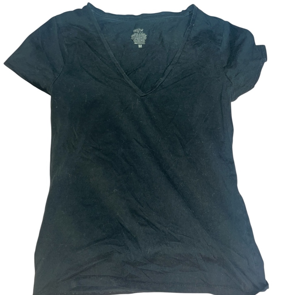 Black V-Neck Women's Top